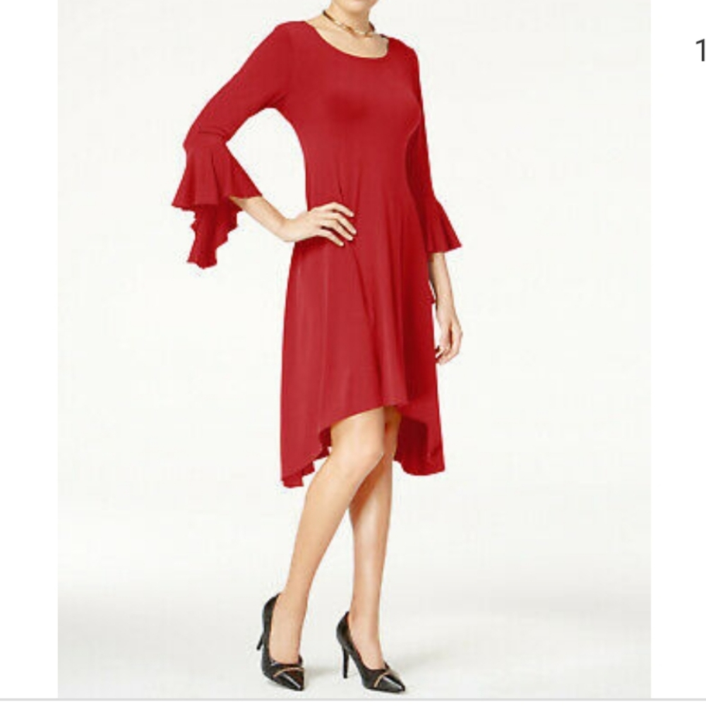 Alfani Asymmetrical Bell Sleeve Dress NWT - Picture 1 of 3